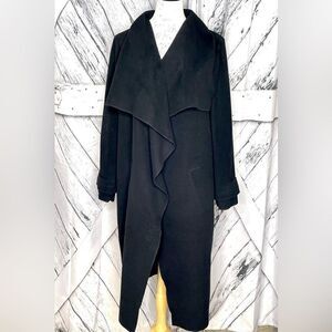 Missguided Open Front Midi Coat Black 8